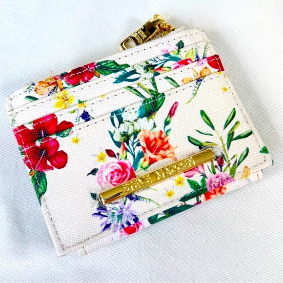 Steve Madden Floral Wallet with Gold Zipper - Picture 2 of 3